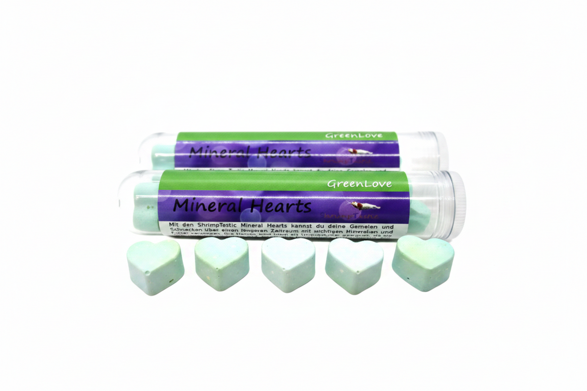 Mineral Hearts „Green Love“ – Mineralfutter für Garnelen - Schnecken